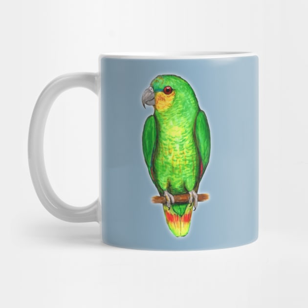 Orange winged amazon parrot by Bwiselizzy